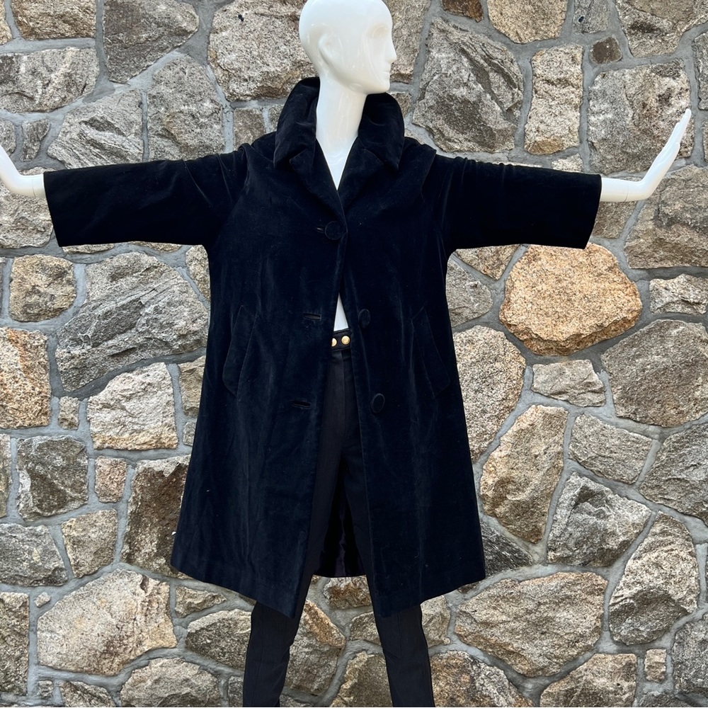 Vintage black velvet coat by Marguerite Rubel